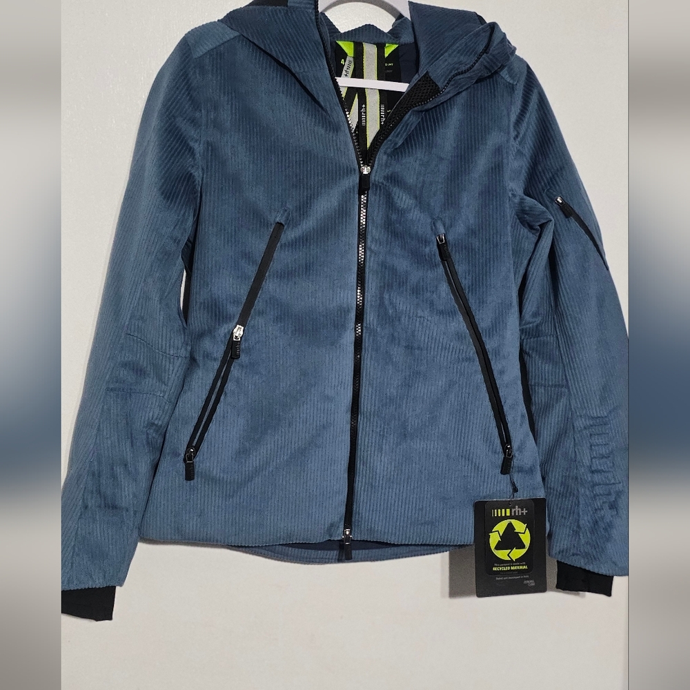 RH+ Womens 4 Elements Corduroy Padded Jacket Metal Blue Size Small (6) NWT